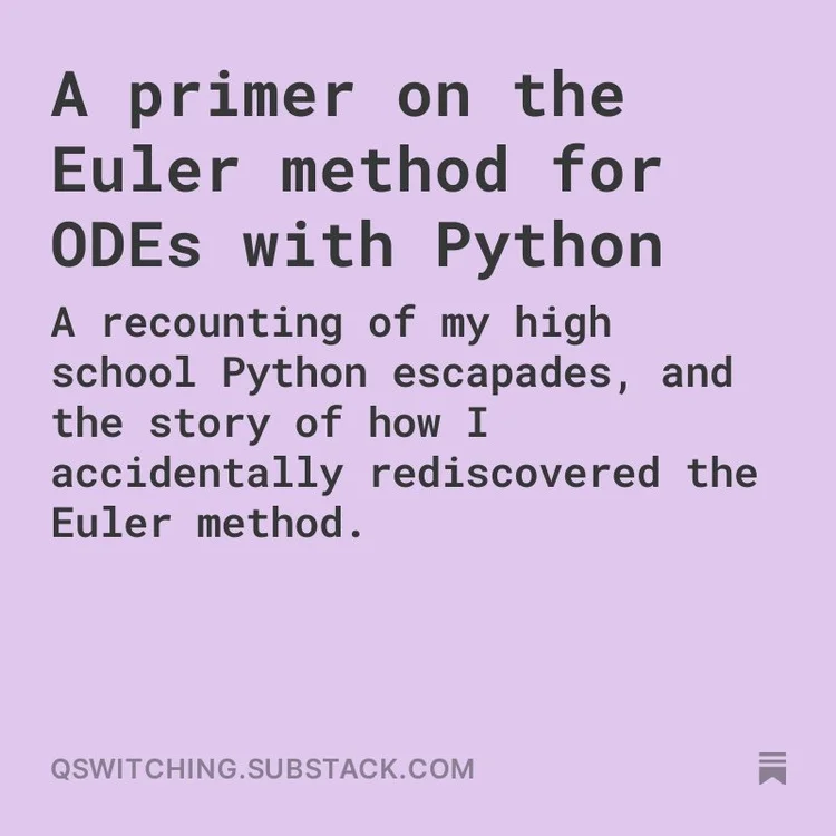 A primer on the Euler method for ODEs with Python