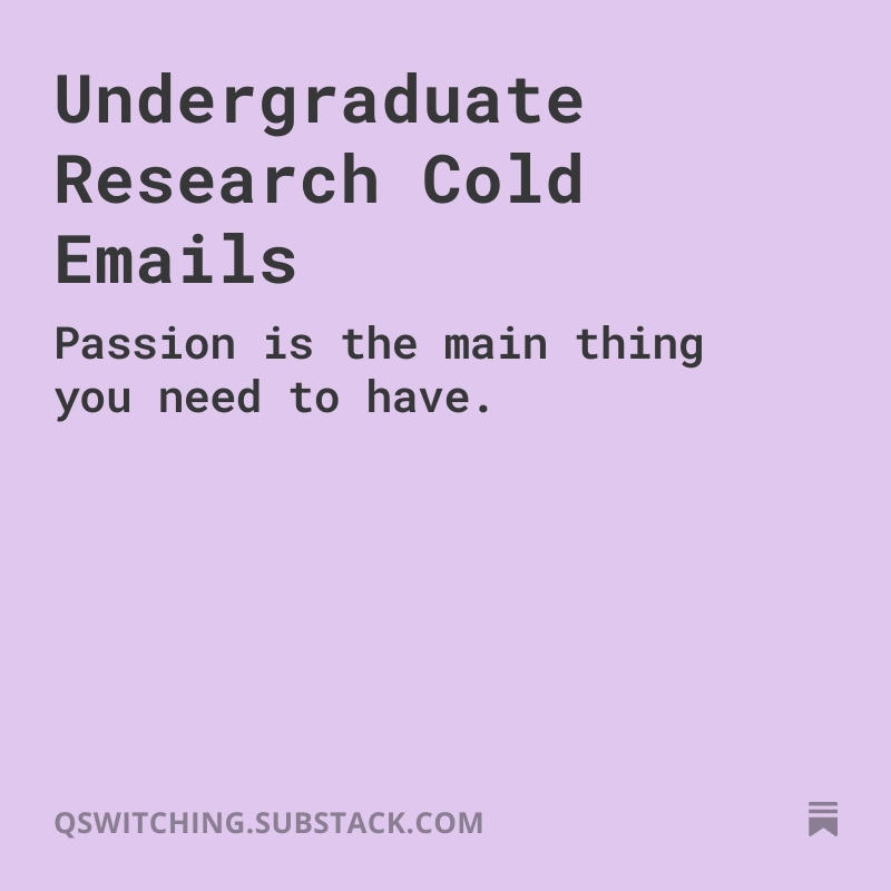 Undergraduate Research Cold Emails
